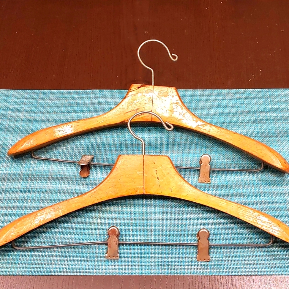 Vintage Wooden Hangers From 1950s Gem